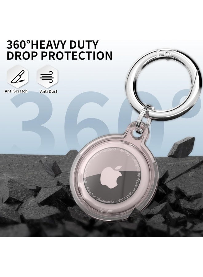 4 Pack AirTag Holder Case with Keychain Silicone Shockproof for Apple AirTag Item Tag Finders AirTag TrackerTags Accessories Anti Lost Protective Case for Pets Package Luggage Waterproof - Image 3