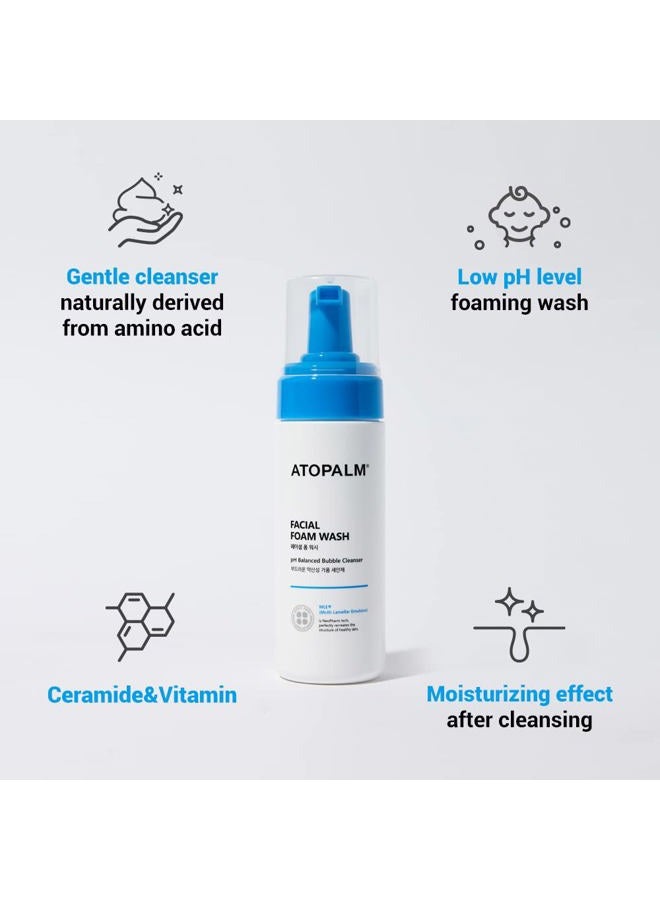 Atopalm Facial Foam Wash, Gentle Baby Wash, Tear-Free, Sulfate-,Paraben-Free, pH Balanced, Hypoallergenic for Sensitive Skin, EWG Green Grade, Foaming Facial Cleanser, 5.07 Fl Oz, 150ml - Image 3