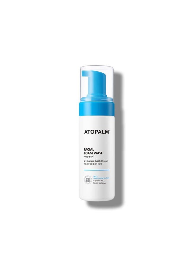 Atopalm Facial Foam Wash, Gentle Baby Wash, Tear-Free, Sulfate-,Paraben-Free, pH Balanced, Hypoallergenic for Sensitive Skin, EWG Green Grade, Foaming Facial Cleanser, 5.07 Fl Oz, 150ml - Image 1