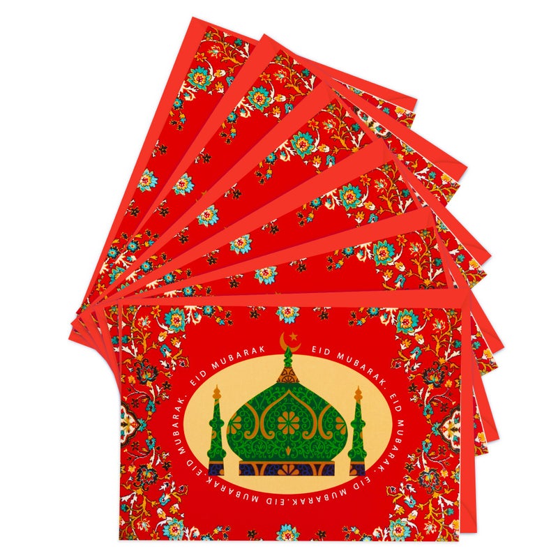 Hallmark Pack of Eid al-Fitr or Eid Al-Adha Cards  Eid Mubarak (6 Cards with Envelopes) - Image 1
