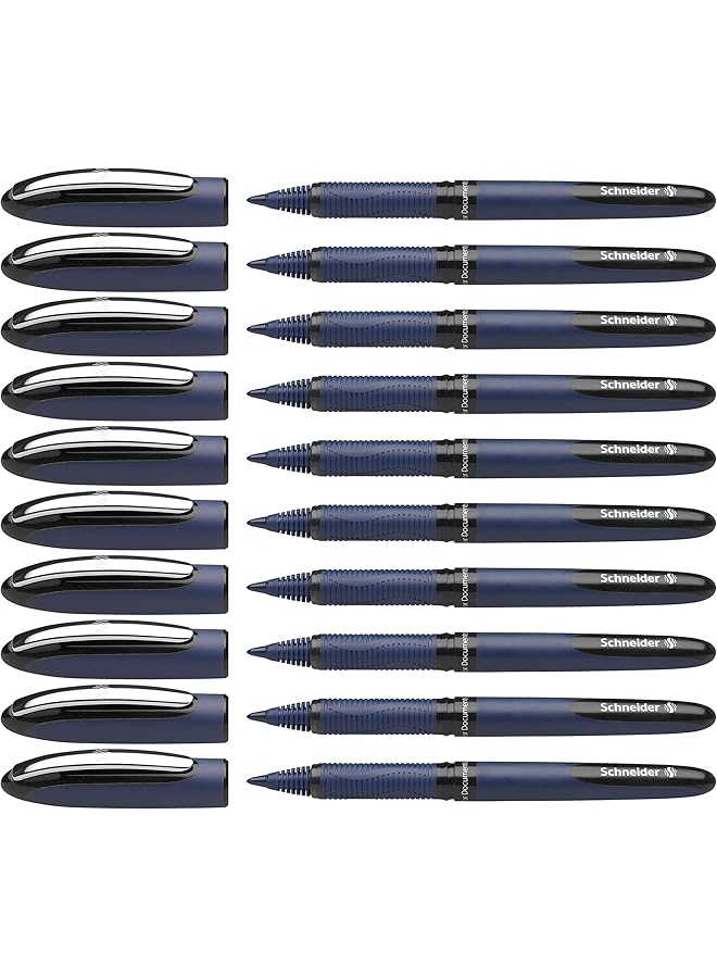 Schneider One Business Rollerball Pen 0.6Mm Black Box Of 10 183001 - Image 1