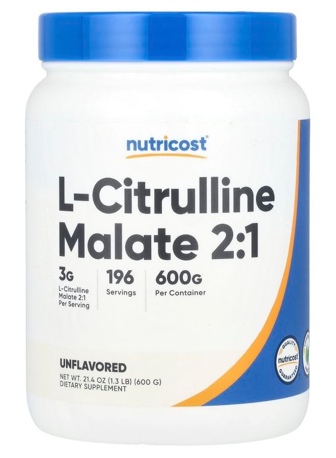 Nutricost LCitrulline Malate 2:1 Unflavored 21.4 oz (600 g)