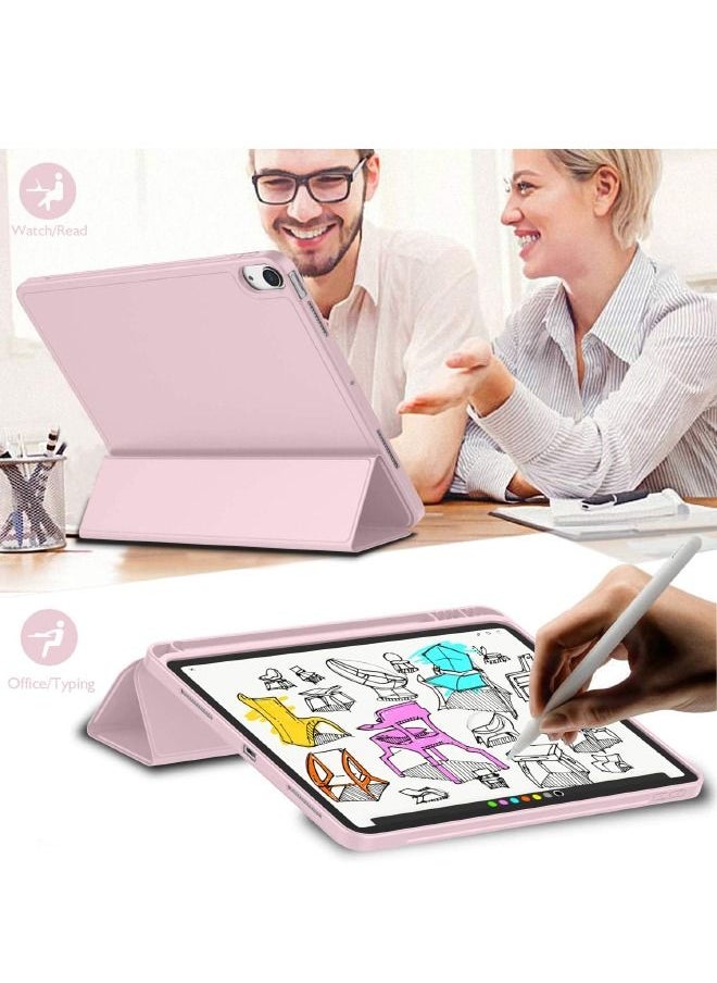 iPad Air 5 Case 2022/iPad Air 4 Case 2020 10.9 Inch with Pencil Holder, Support Touch ID and Auto Wake/Sleep, Trifold Stand Smart Case (Pink)  - Image 3