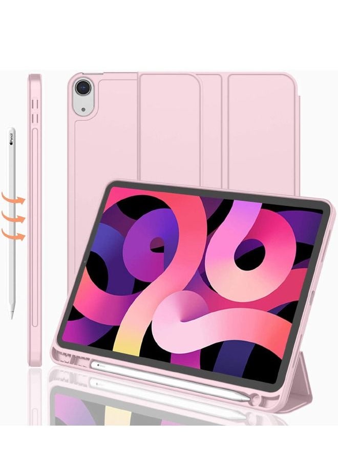 iPad Air 5 Case 2022/iPad Air 4 Case 2020 10.9 Inch with Pencil Holder, Support Touch ID and Auto Wake/Sleep, Trifold Stand Smart Case (Pink)  - Image 2