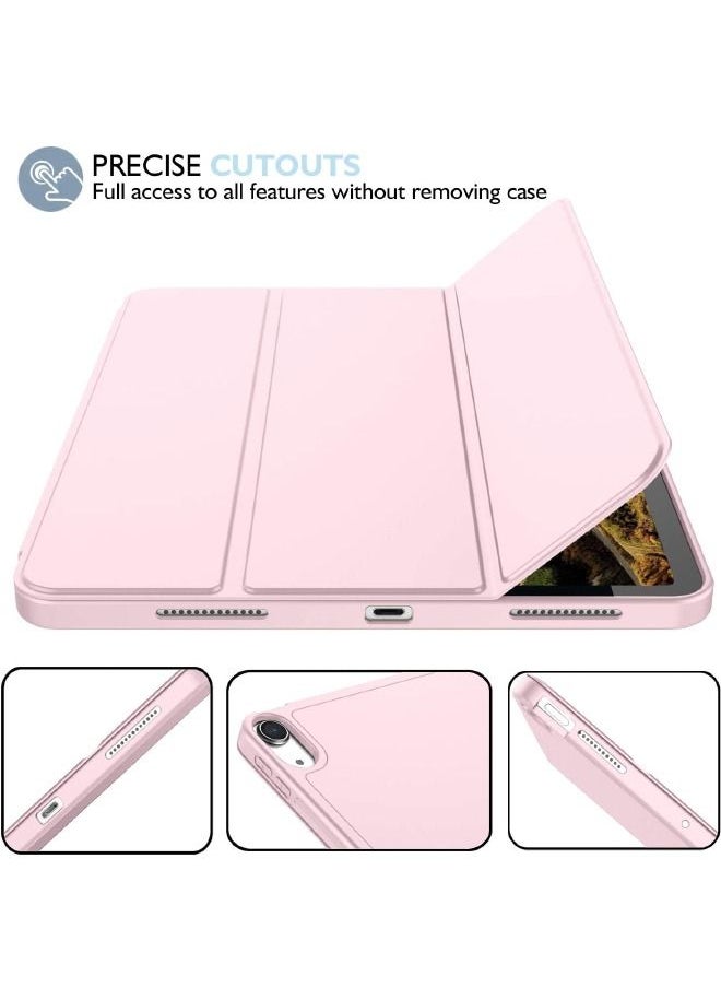 iPad Air 5 Case 2022/iPad Air 4 Case 2020 10.9 Inch with Pencil Holder, Support Touch ID and Auto Wake/Sleep, Trifold Stand Smart Case (Pink)  - Image 4