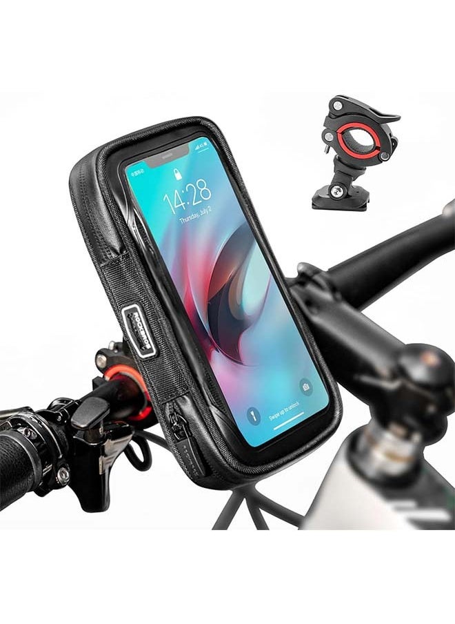 Rockbros ROCKBROS Bike Phone Mount Bag Bike Phone Holder Bike Handlebar Bag Bike Phone Holder Bag 270°Rotatable Quick Release Bike Phone Holder Handlebar Bag Bicycle Phone Holder Bike Front Bag  - Image 1
