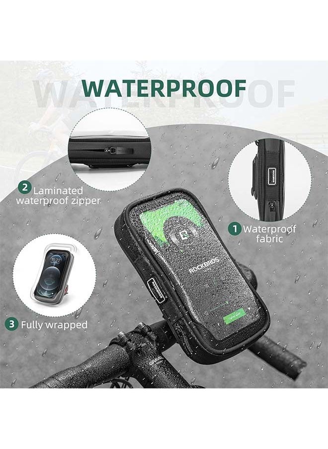 Rockbros ROCKBROS Bike Phone Mount Bag Bike Phone Holder Bike Handlebar Bag Bike Phone Holder Bag 270°Rotatable Quick Release Bike Phone Holder Handlebar Bag Bicycle Phone Holder Bike Front Bag  - Image 3