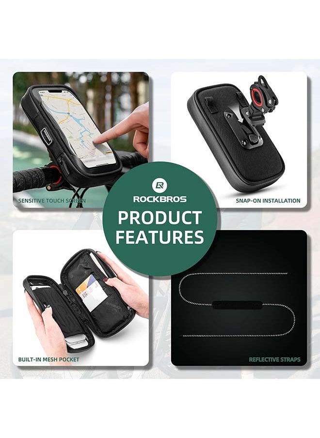 Rockbros ROCKBROS Bike Phone Mount Bag Bike Phone Holder Bike Handlebar Bag Bike Phone Holder Bag 270°Rotatable Quick Release Bike Phone Holder Handlebar Bag Bicycle Phone Holder Bike Front Bag  - Image 4
