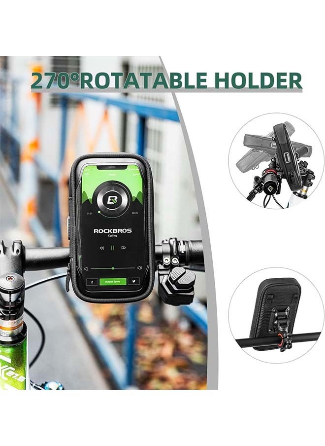 Rockbros ROCKBROS Bike Phone Mount Bag Bike Phone Holder Bike Handlebar Bag Bike Phone Holder Bag 270°Rotatable Quick Release Bike Phone Holder Handlebar Bag Bicycle Phone Holder Bike Front Bag  - Image 2