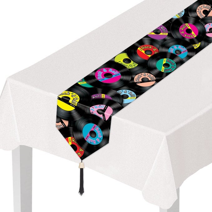 PRINTED ROCK ROLL TABLE RUNNER PARTY ACCESSORY 1 COUNT 1PKG