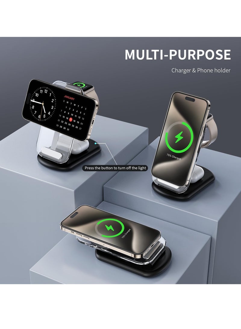 General 2025 Version 3 in 1 iPhone Charging Station for A pple Devices,Foldable Wireless Travel Mag-Safe Charger Stand  - Image 3