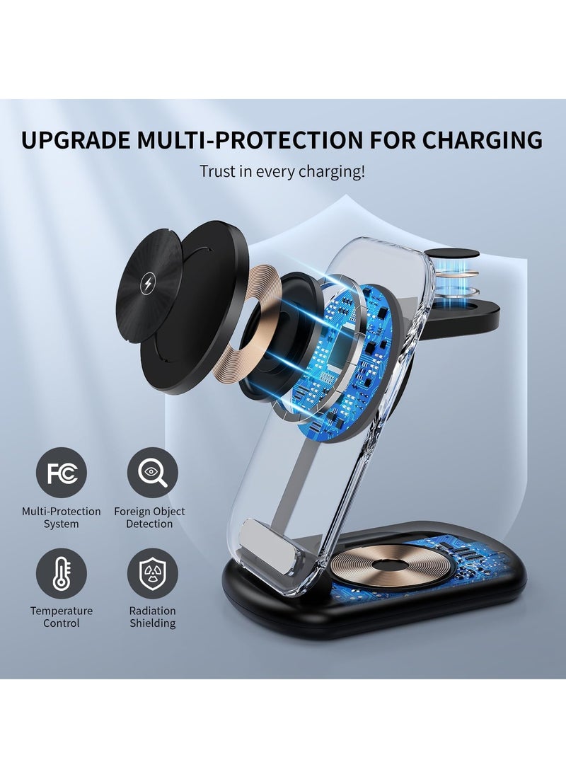 General 2025 Version 3 in 1 iPhone Charging Station for A pple Devices,Foldable Wireless Travel Mag-Safe Charger Stand  - Image 4