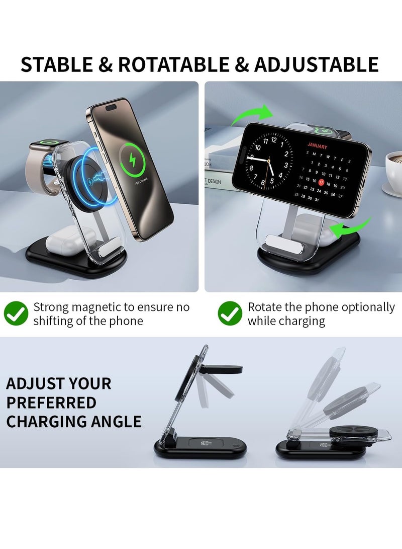 General 2025 Version 3 in 1 iPhone Charging Station for A pple Devices,Foldable Wireless Travel Mag-Safe Charger Stand  - Image 5