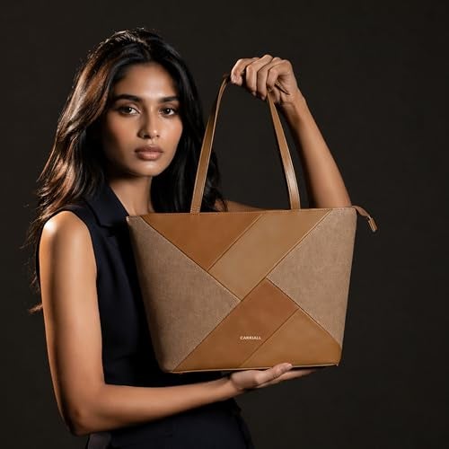 Carriall Estelle Vegan Leather Tote bag | Stylish Casual Shoulder Bag with Wallet purse, Secure Zip Pockets – Structured Handheld Everyday Office Handbag for women & girls (Brown) - Image 2