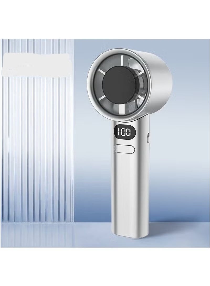 Raxoom Mini Portable Handheld Fan – Rechargeable Personal Travel Fan with Infinitely Variable Speed (120-Level), Compact White Design, USB-C Charging – Powerful Cooling for Adults & Kids - Image 2