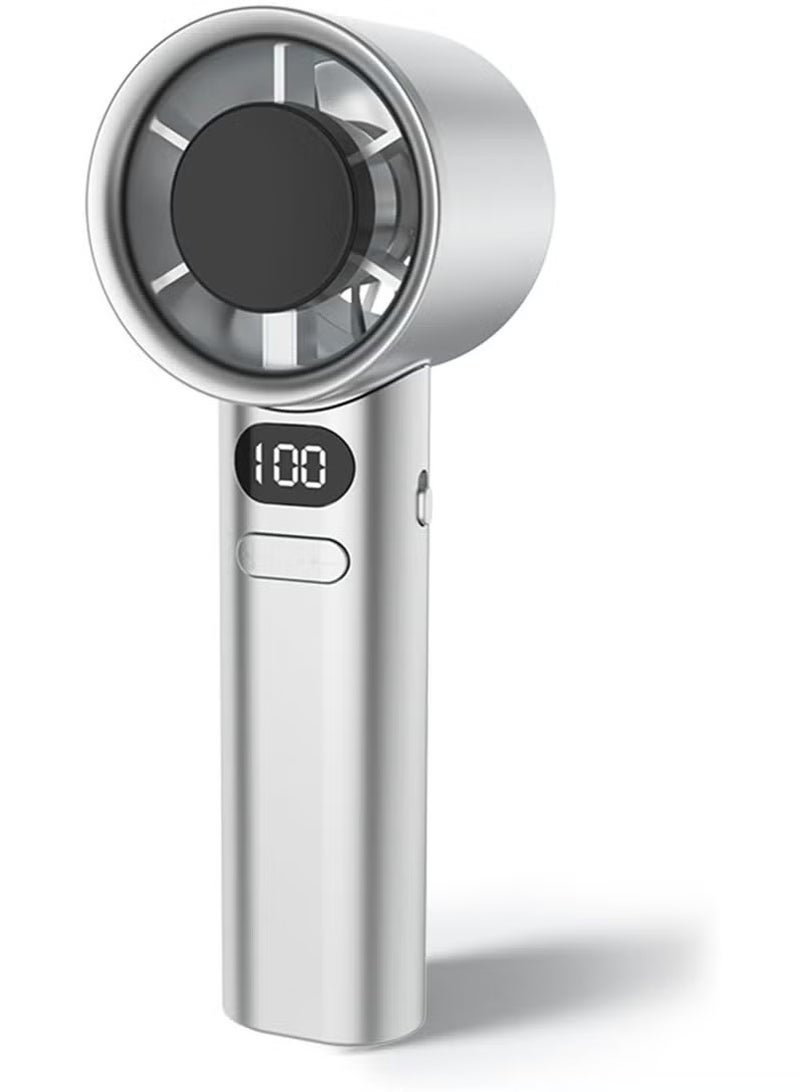 Raxoom Mini Portable Handheld Fan – Rechargeable Personal Travel Fan with Infinitely Variable Speed (120-Level), Compact White Design, USB-C Charging – Powerful Cooling for Adults & Kids - Image 1