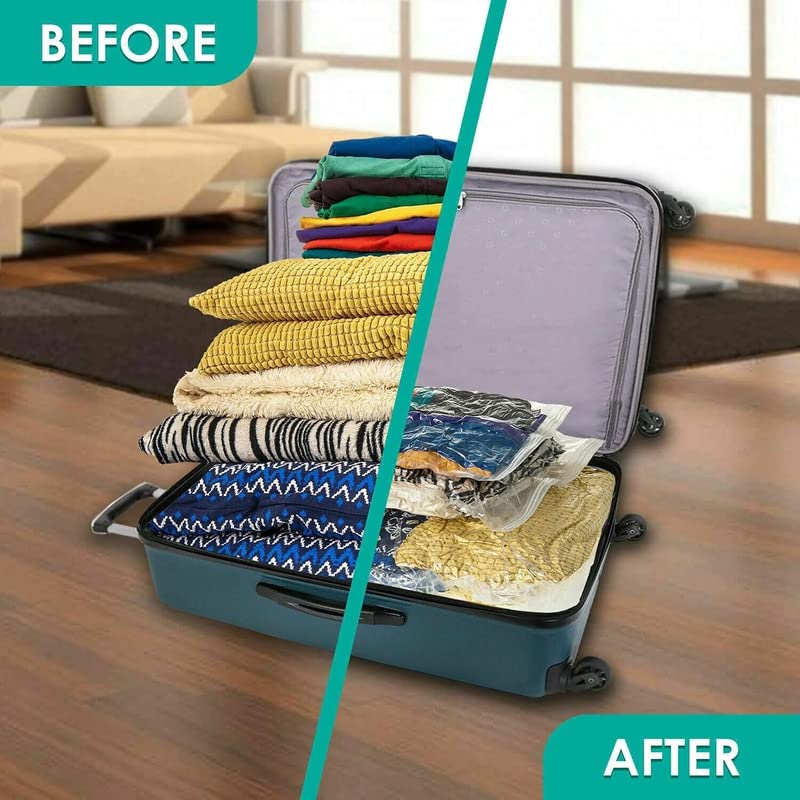 Krupasadhya Vacuum Storage Bags 80 More Storage HandPump for Travel DoubleZip Seal and Triple Seal Valve Vacuum Sealer Bags for Comforters Blankets Bedding Clothing 5 PCS Set - Image 5