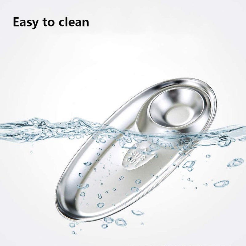 RASOFAB ZWERLIN Stainless Steel Snack Plate, Condiment Divided Tray, Sauce Dish for Dinner Snack and Salad, Tomato Sauce - Image 3