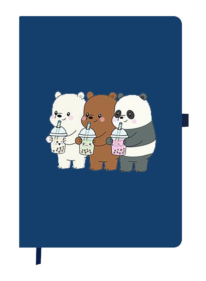 Theodor دفتر مصمم غلاف صلب سميك أزرق A5 3 باندا تشرب - Image 1