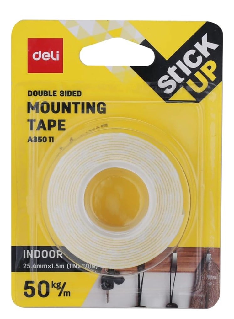 Deli Double Sided Mounting Tape White  - Image 1
