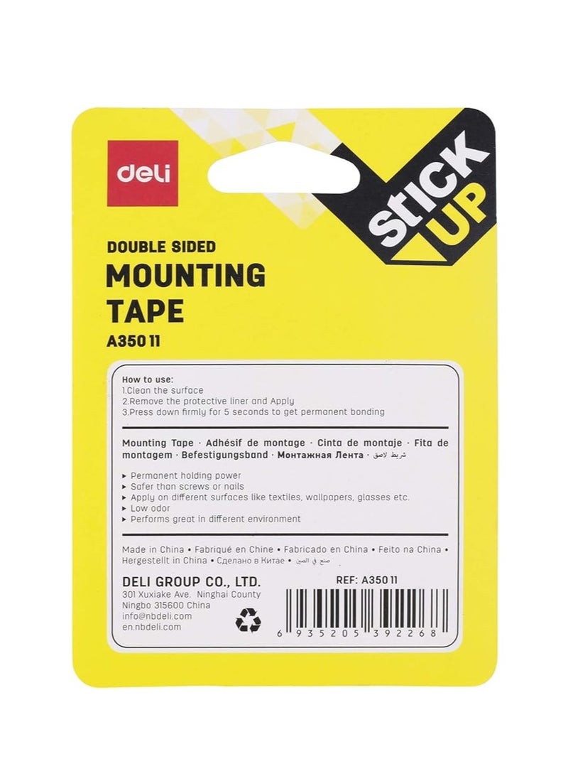 Deli Double Sided Mounting Tape White  - Image 3