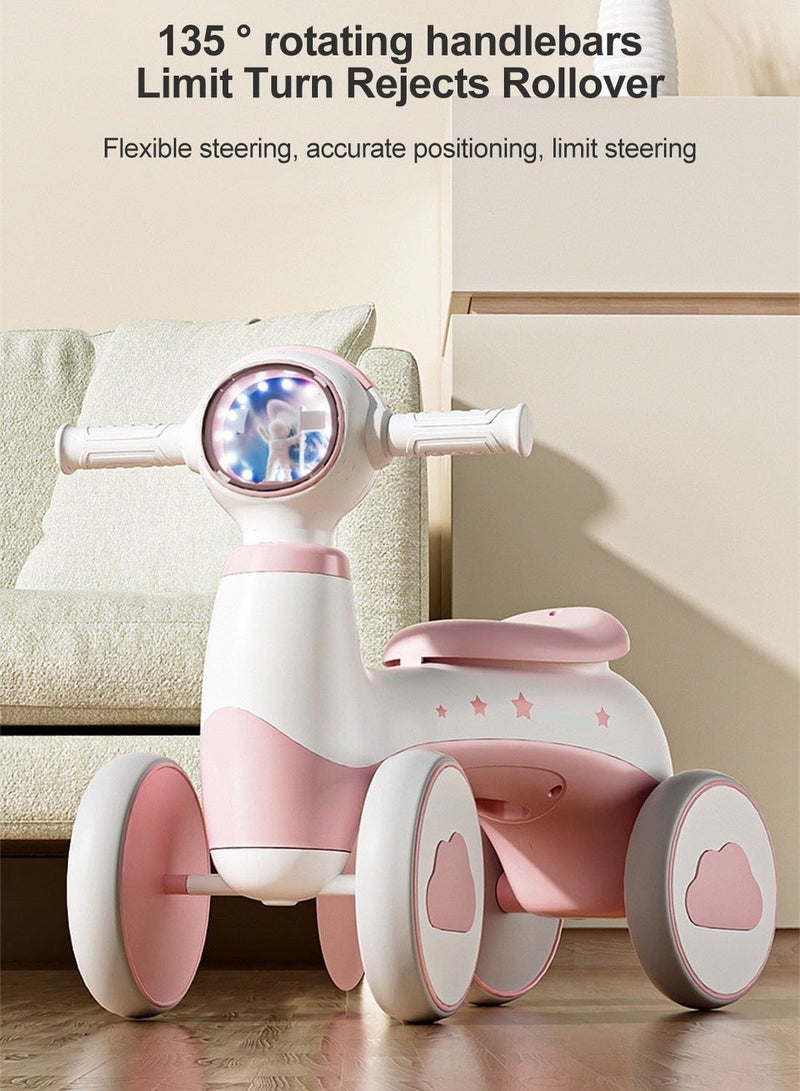 DURKU Children's Balance Bike, 4-Wheel Balance Bike for Boys and Girls Toddler and Baby, Ride on Toys with Light and Music Indoor Outdoor Fun - Image 2