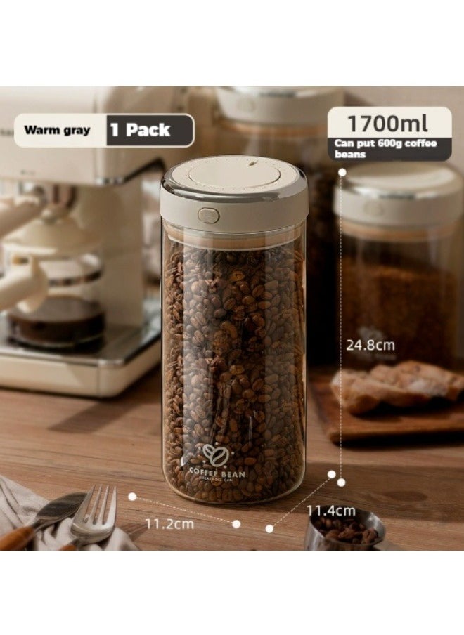 Generic - 1700ml sealed coffee storage tank, equipped with a bean awakening valve, moisture-proof and fresh-keeping, extending the shelf life of coffee beans. It can also be used for daily storage of tea or food that is easily affected by moisture. - Image 1