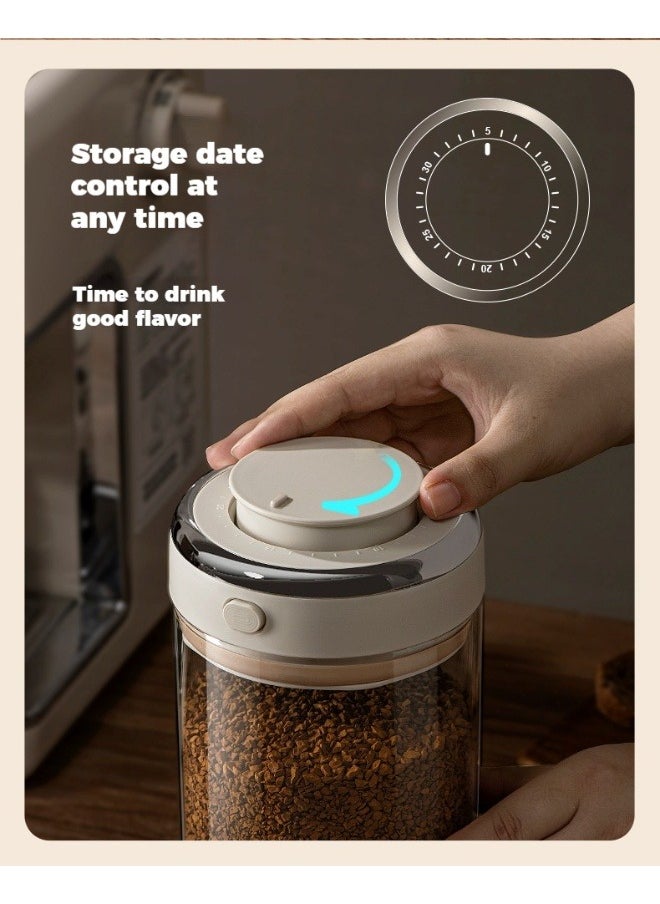 Generic - 1700ml sealed coffee storage tank, equipped with a bean awakening valve, moisture-proof and fresh-keeping, extending the shelf life of coffee beans. It can also be used for daily storage of tea or food that is easily affected by moisture. - Image 1