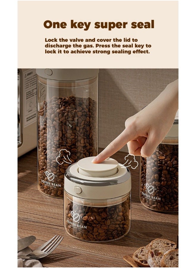 Generic - 1700ml sealed coffee storage tank, equipped with a bean awakening valve, moisture-proof and fresh-keeping, extending the shelf life of coffee beans. It can also be used for daily storage of tea or food that is easily affected by moisture. - Image 1