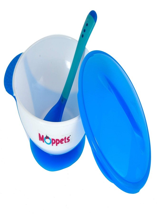 Moppets 350ml Suction Bowl with Snap-in Spoon (Blue) - Image 3