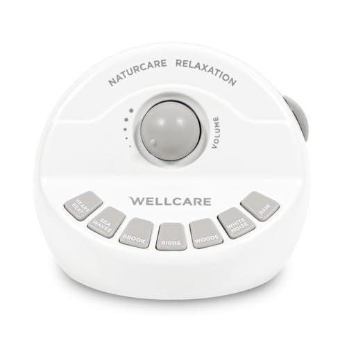 WELLCARE-Naturcare Sound Relaxation: White Noise, 7 Nature Sounds, Sleep Sound Machine, Calm Infants, for Baby, Kids, Adult. Stepless Volume, Timer, Powered by Adapter(Incl.) or Batteries(Not Incl.) - Image 1