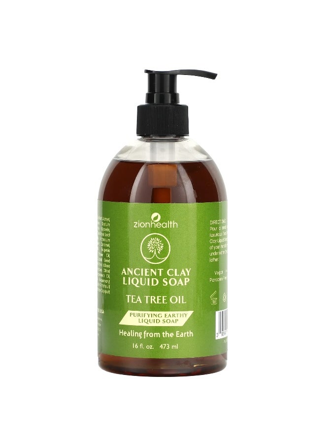 Zion Health Zion Health, Ancient Clay Liquid Soap, Tea Tree Oil, 16 fl oz (473 ml)  - Image 1
