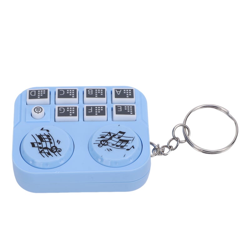 Mini Keychain Colorful Lights DJ Disc Player Design Automatic Play and Self Press Mode Portable DJ Keyring Sky Blue - Image 2