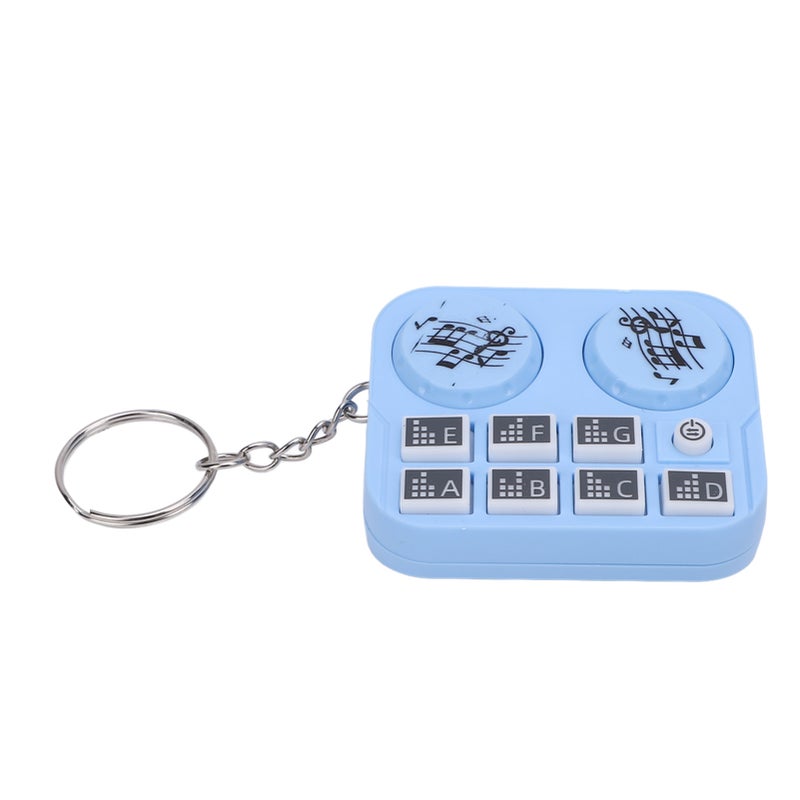 Mini Keychain Colorful Lights DJ Disc Player Design Automatic Play and Self Press Mode Portable DJ Keyring Sky Blue - Image 3