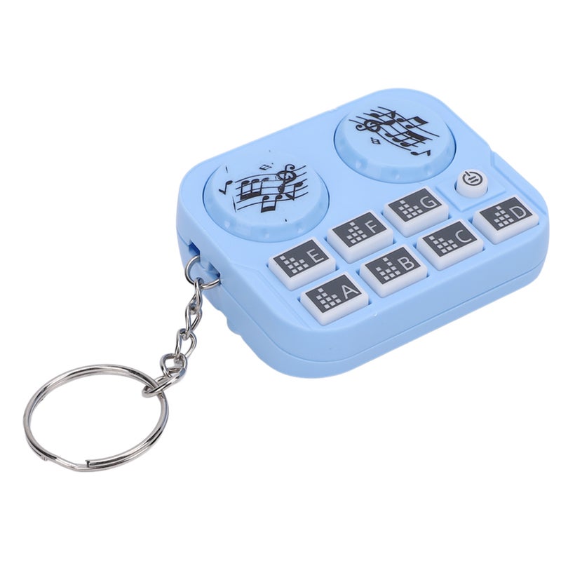Mini Keychain Colorful Lights DJ Disc Player Design Automatic Play and Self Press Mode Portable DJ Keyring Sky Blue - Image 1