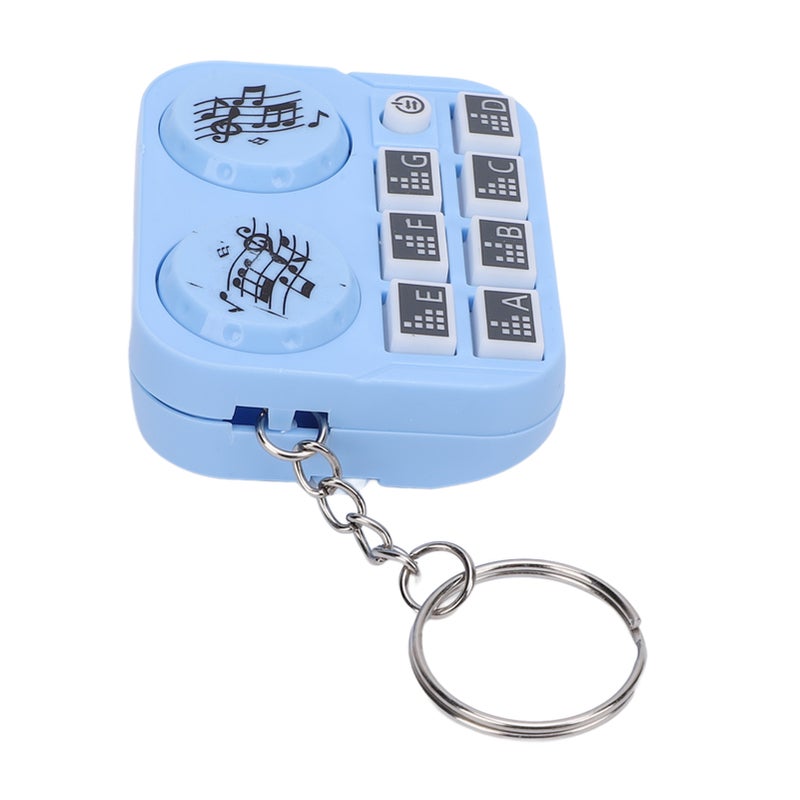 Mini Keychain Colorful Lights DJ Disc Player Design Automatic Play and Self Press Mode Portable DJ Keyring Sky Blue - Image 4