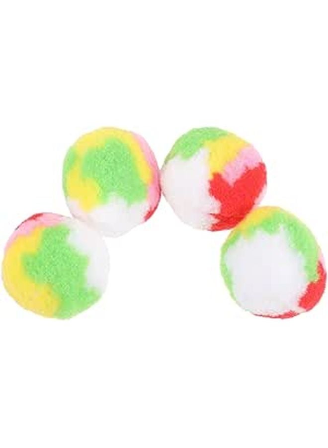 Colorful Cat Scratching Balls Pom Pom Interactive Kitten Toys Indoor Cat Play Supplies 4pcs - Image 1