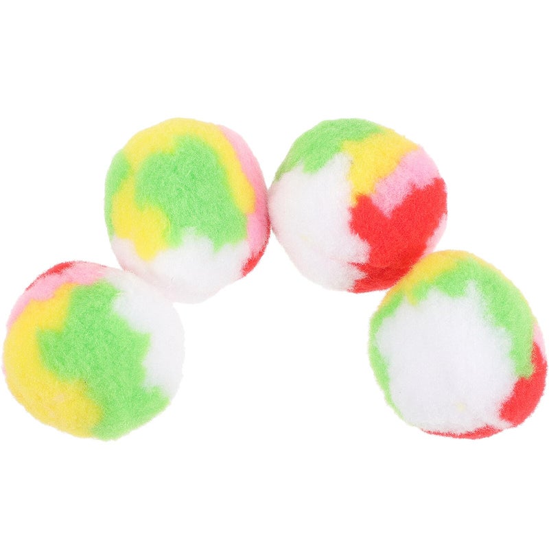 Colorful Cat Scratching Balls Pom Pom Interactive Kitten Toys Indoor Cat Play Supplies 4pcs - Image 2