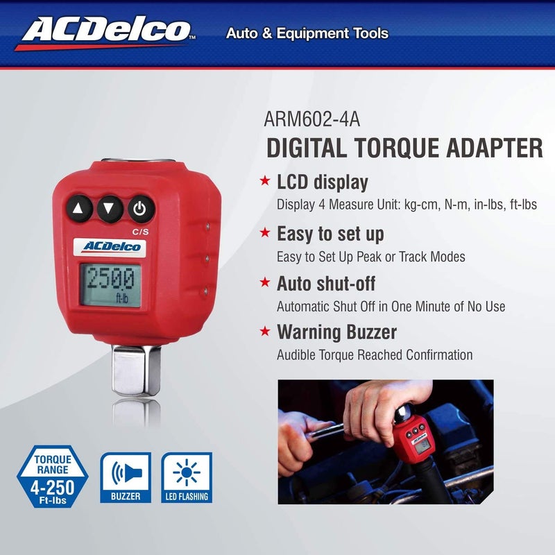 ACDelco Tools ACDelco ARM602-4A 1/2â€ (25 to 250 ft-lbs.) Heavy Duty Digital Torque Adapter with Buzzer and LED Flash Notification â€“ ISO 6789 Standards with Certificate of Calibration - Image 2