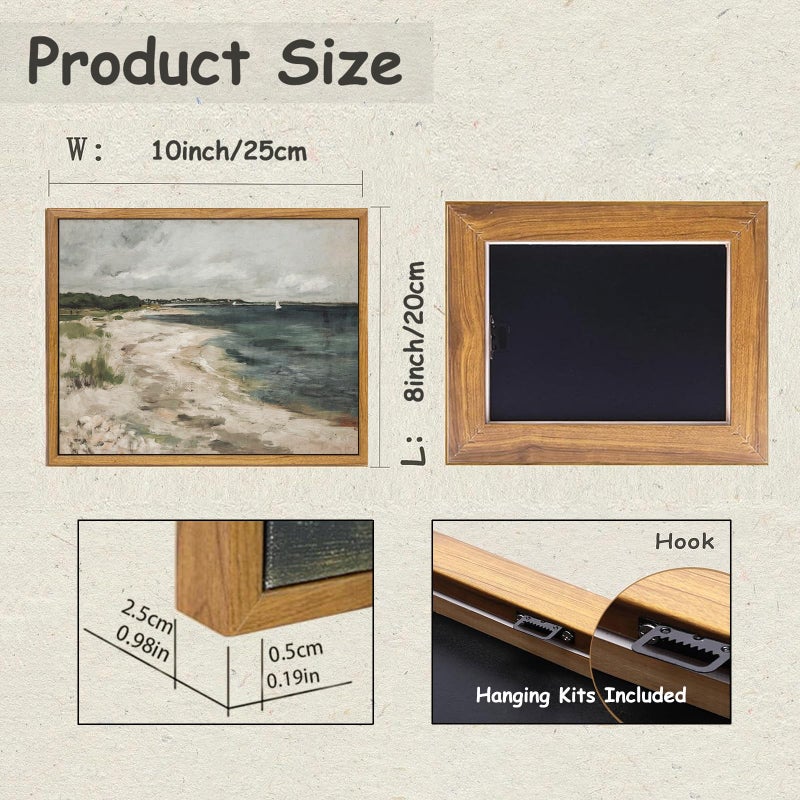 KBKBART عتيقة الجدار الفن الرجعية الساحلية الساحلية شاطئ منزل مؤطرة القماش المطبوعات اللوحة مزرعة ديكور الانطباعية ريفي المناظر الطبيعية المناظر الطبيعية ديكور لغرفة نوم الحمام غرفة المعيشة - Image 2