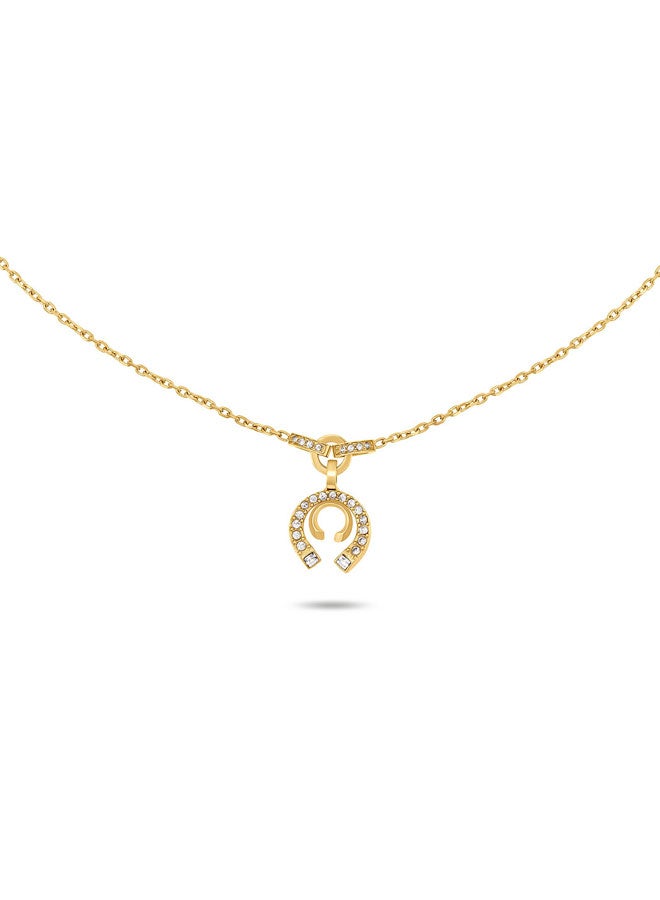 CERRUTI 1881 Amalia Gold Double C Pendant Necklace with Sparkling Stones for Women - Image 1