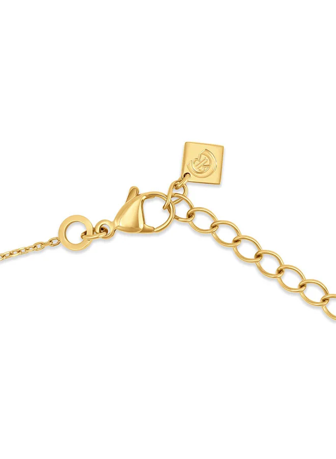 CERRUTI 1881 Amalia Gold Double C Pendant Necklace with Sparkling Stones for Women