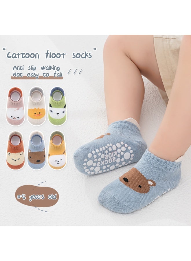 MileMelo 6 Pairs Baby Non Slip Socks - Cute & Funny Gender Neutral Baby Shower Gift Multicolour（Style 3） - Image 4