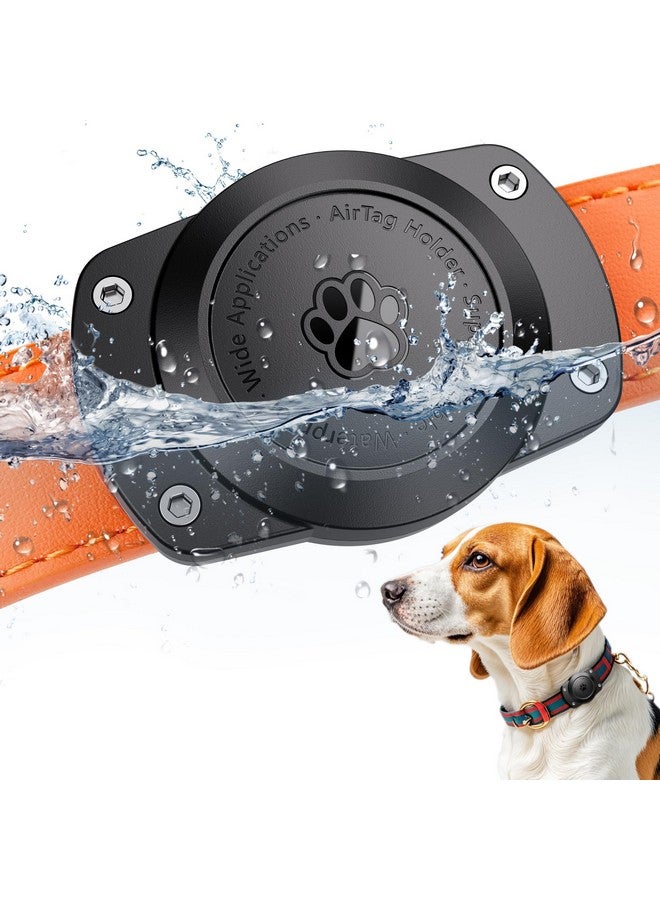 CITYWAY IPX8 Waterproof Dog Collar Holder for Airtag [Metal Back Plate] Ultra-Durable Dog & Cat Collars Mount for AirTag, Suitable for All Widths of Collars (1 Pack)  - Image 1