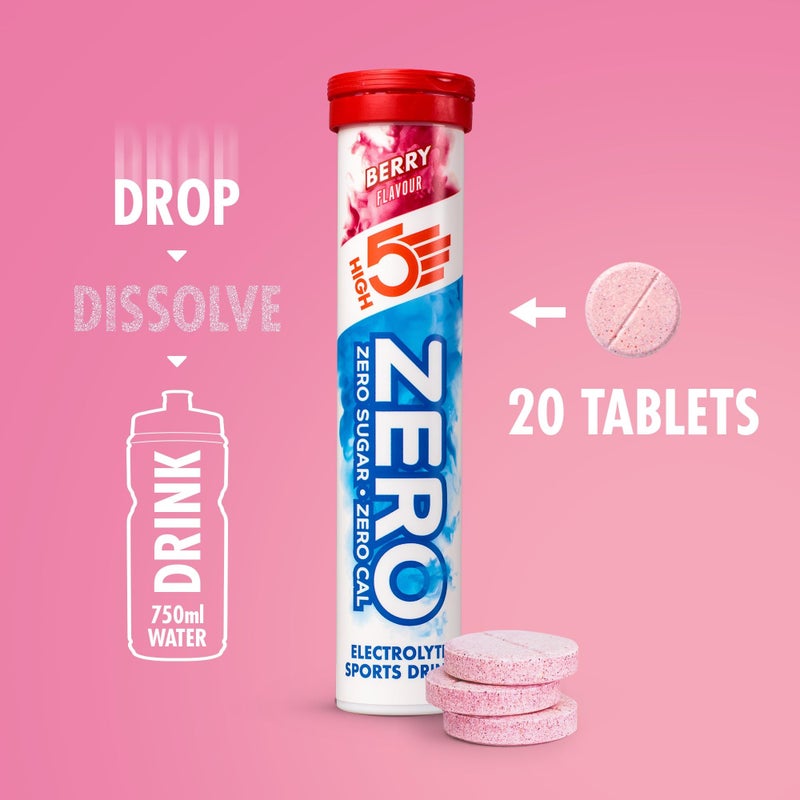 High5 ZERO Electrolyte Tablet - Hydration Tablets Enhanced with Vitamin C - 0 Calories & Sugar Free - Boost Hydration, Performance & Wellness - Berry, 160 Tablets (20x, Pack of 8) - Image 3