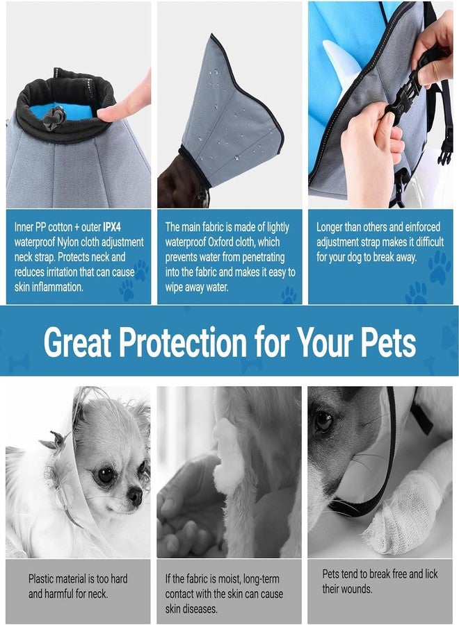 ipetstation Dog Cone Collar for Dogs After Surgery Extra Long, Adjustable Comfy Dog Elizabethan Pet Collar Cone for Large Dogs Anti-Lick Protective Wound - Image 2