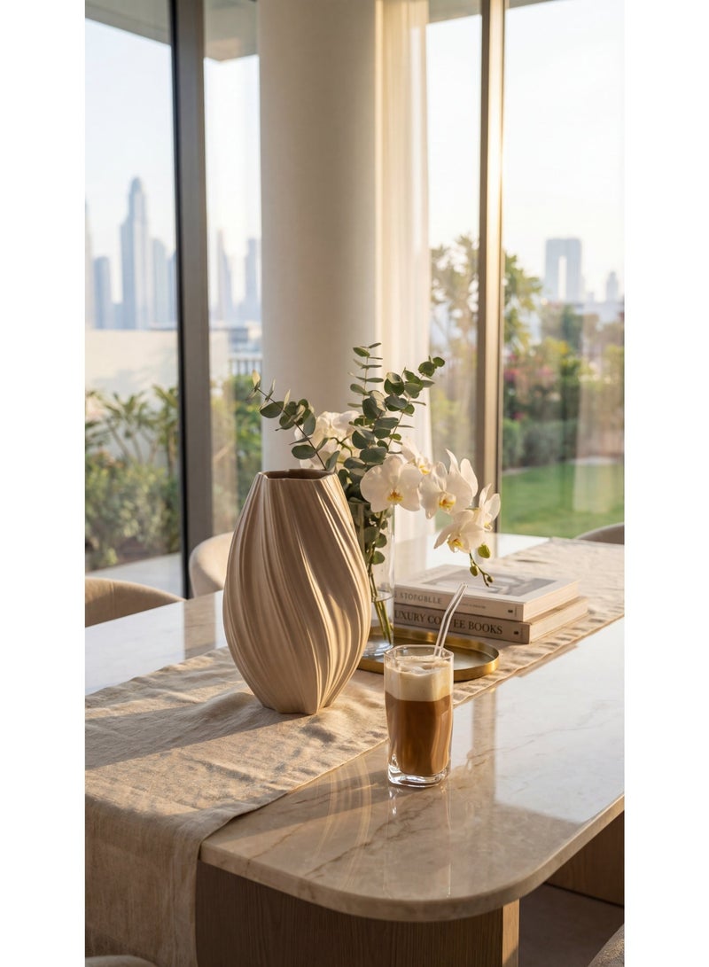 Zence Design (4 Set) Drinking Glasses Set 275ml: Mug, Crystal Glass, Wave Cup, Coffee Cup - Wave Glass Cups for Water, Iced Coffee, Milk, Tea, Juice, Cocktails and Matcha Latte - Image 5