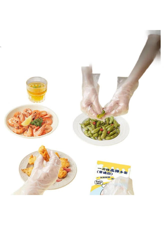 COOKER KING Chuidahuang Disposable Gloves, 100 Pieces, Food-Grade, Pull-Out Style, Tpe Thickened, Leak-Proof, For Home Kitchen Use, Peeling Crayfish - Image 2