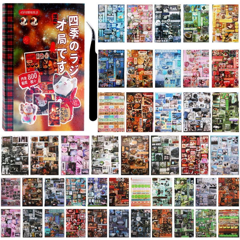 Tmtains 800Pcs Cute Scrapbook Stickers Travel Y2k Japanese Sticker Book for Adult Kawaii Korean Stickers for Journaling Heisei Retro Aesthetic Sticker Manga Style Decor for DIY Crafts Junk Journal Gifts Radio - Image 1