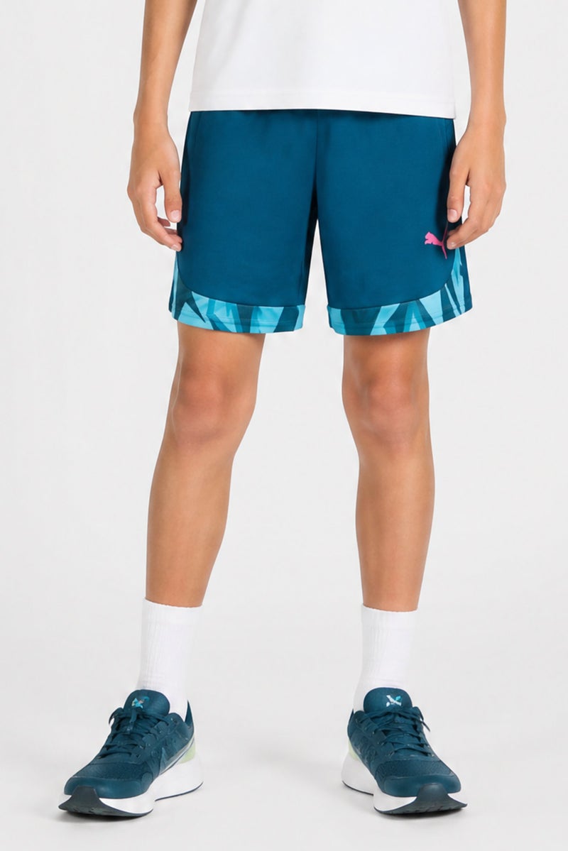 PUMA Kids Boy Sportswear Fit Training Shorts, Teal Green - Image 1